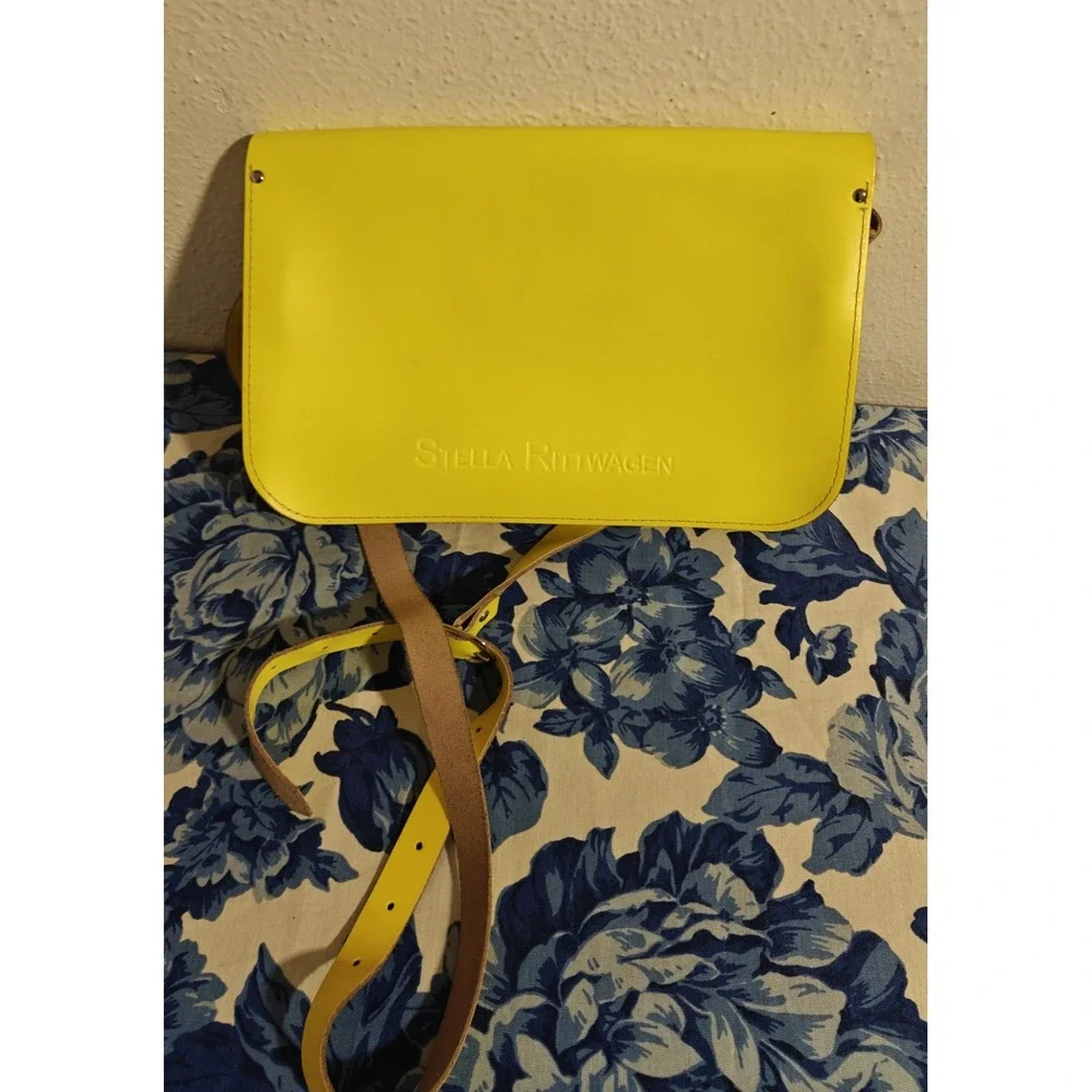 Stella Rittwagen Neon Yellow Leather Satchel NWOT